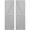 Ekena Millwork Americraft 5-Board Wood 2 Equal Panel Frmd Board-n-Batten Shutters w/ Dubl Z-Bar, ARW102BF518X77PRH ARW102BF518X77PRH - alternate 1